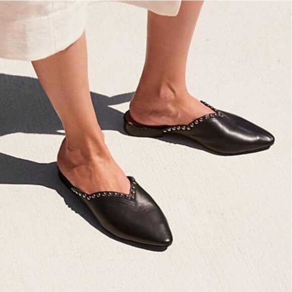 Free People Newport blue shimmer studded slip on mules - Picture 14 of 14